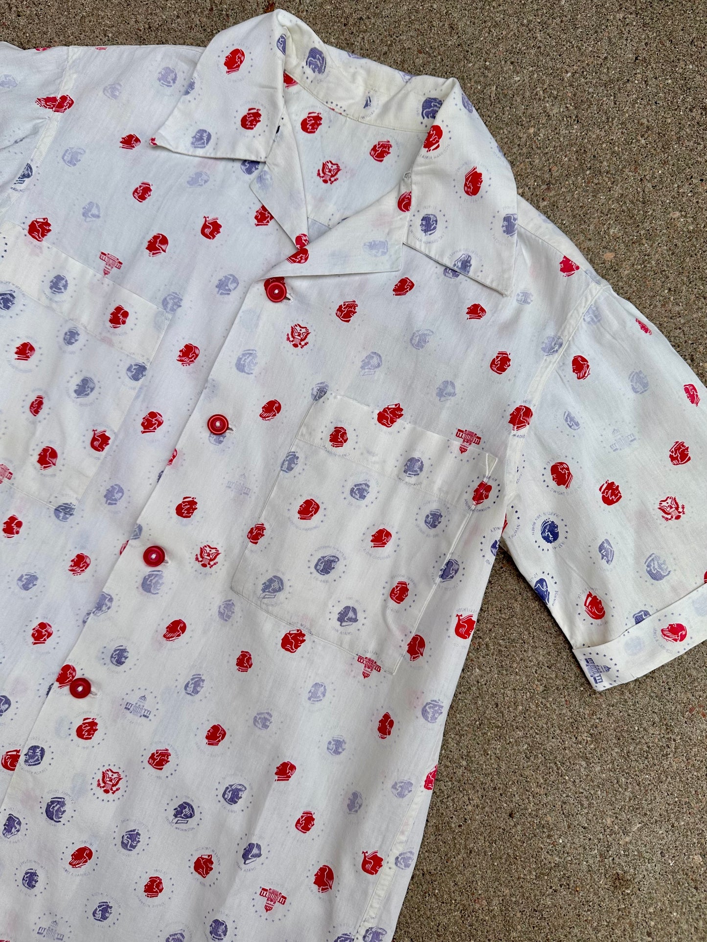 50’s US Presidents Printed Cotton Novelty Shirt (Unisex M)