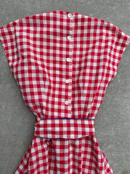 DROPPING SUNDAY: 50’s Handmade Western Gingham Check Dress (XS)