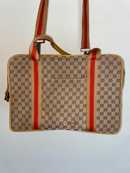 Vintage Gucci Monogram Web Dog / Pet Carrier