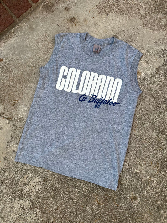1981 CU Buffs Single Stitch Muscle Tee (Unisex S)