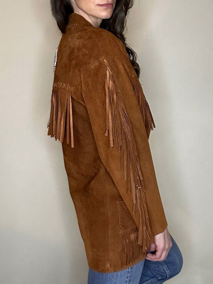 90’s Pia Rucci Beaded Suede Fringe Western Jacket (Women’s M/L)