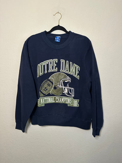 RARE 1988 Notre Dame Football 12-0 National Champions Sweatshirt (Unisex L)