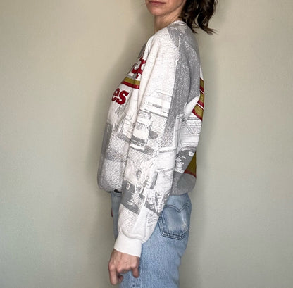 90’s RARE NASCAR Winston Cup Series All Over Print Sweatshirt (Unisex L))
