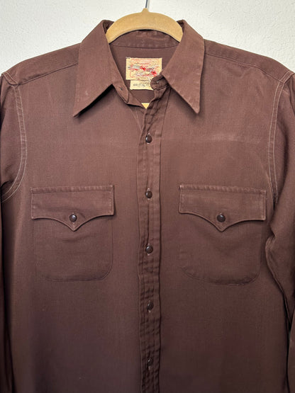40’s Wool Gabardine Western Shirt (Unisex S)