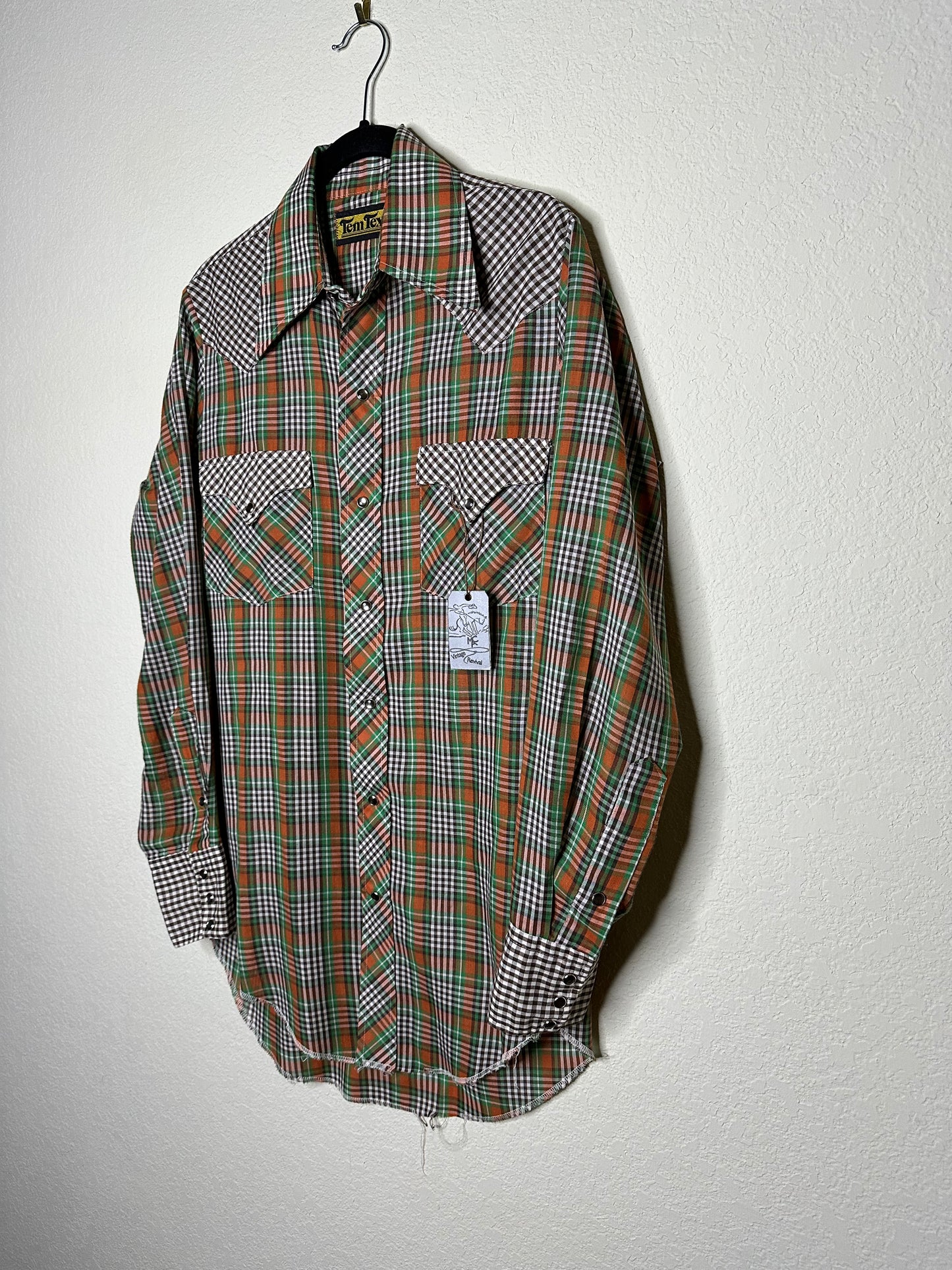 70’s Tem Tex Western Pearl Snap Shirt (Unisex M)