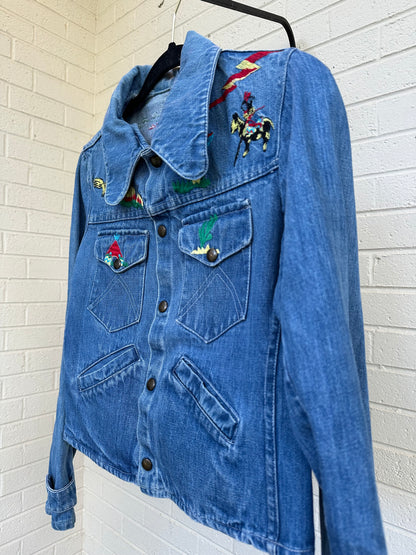 Rare 70’s Native Embroidered Denim Jacket (Women’s S)