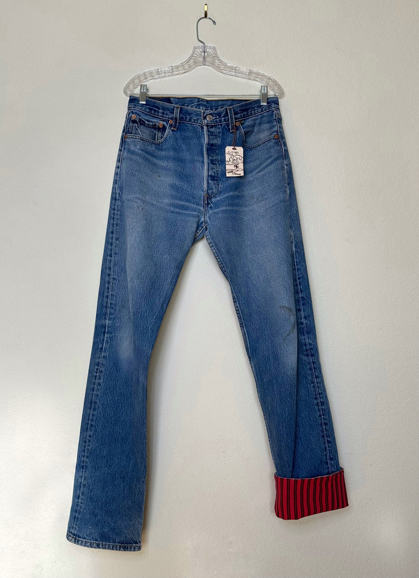 MCA Vintage Revival: 90’s Levi’s 501xx USA Jeans w/ Patchwork Hem Cuff (32x34 / Modern 8/10)