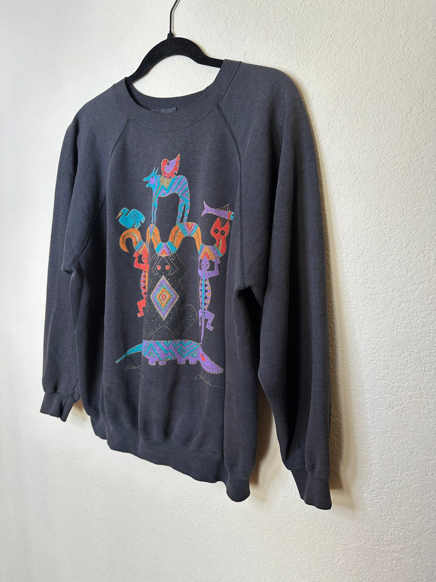 80’s Raglan Southwestern Kindred Spirts” Artist Sweatshirt (Women’s L/XL)