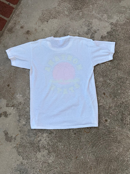 80’s Russell Montana State Fighting Bobcats Basketball Single Stitch Tee (Unisex  )