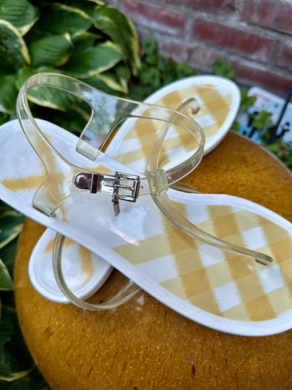 Burberry Jelly T-Strap Thong Sandals