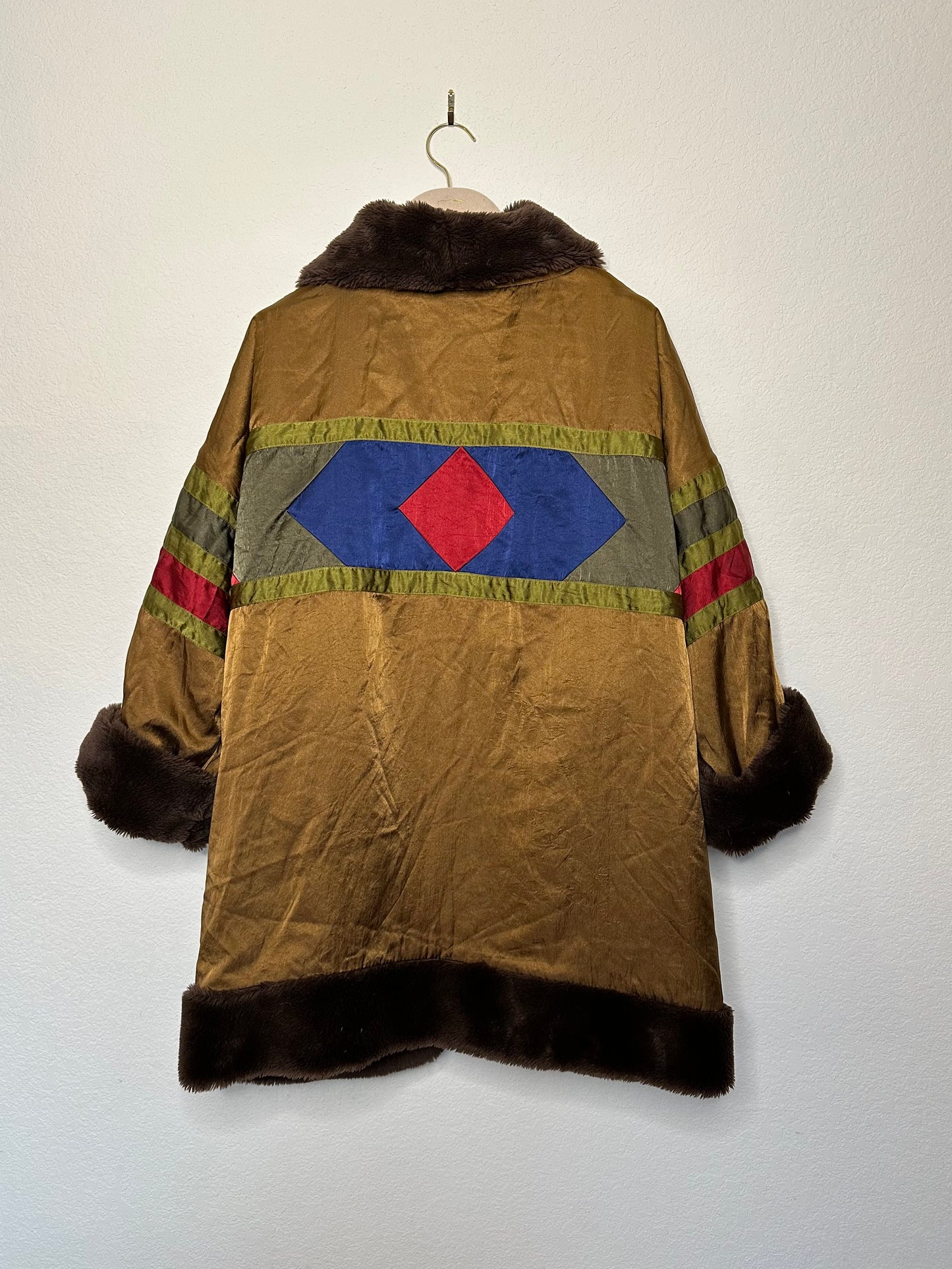 80’s Ann Tijan for Kenar Reversible Color Block Teddy Coat (M/L)