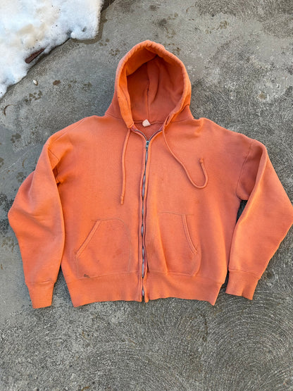 50’s Springfoot Zip-Up 100% Cotton Split Pocket Double Hood Sweatshirt (Unisex M)