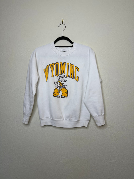 80’s Wyoming Cowboys Pistol Pete Raglan Sweatshirt (Women’s M)