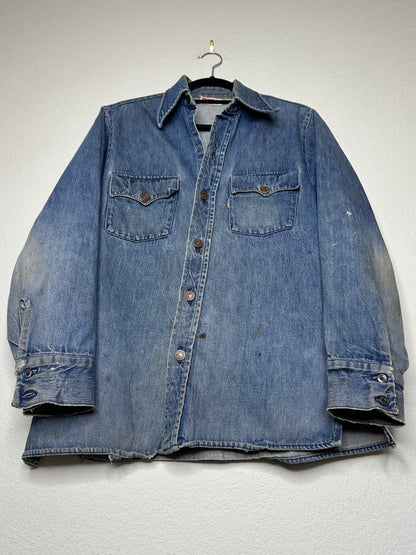 60’s LEVI’S “Big E” White Tab Denim Western Shirt Jacket (Men’s M / Women’s L)