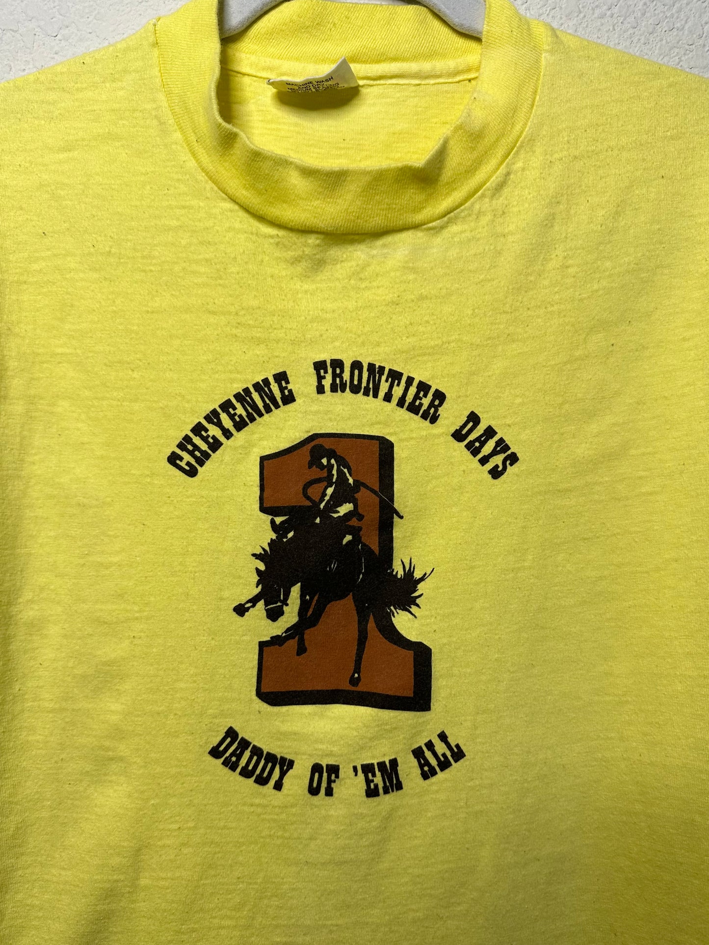 RARE 1970’s Vintage Cheyenne Frontier Days Daddy of ‘Em All Single Stitch Tee (Unisex L)