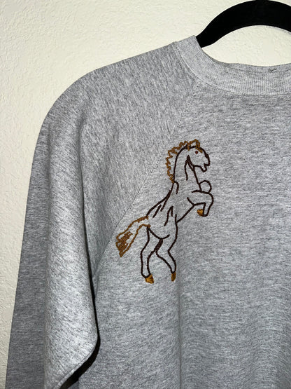 Vintage Raglan Sweatshirt Hand Embroidered (Women’s XS/S)