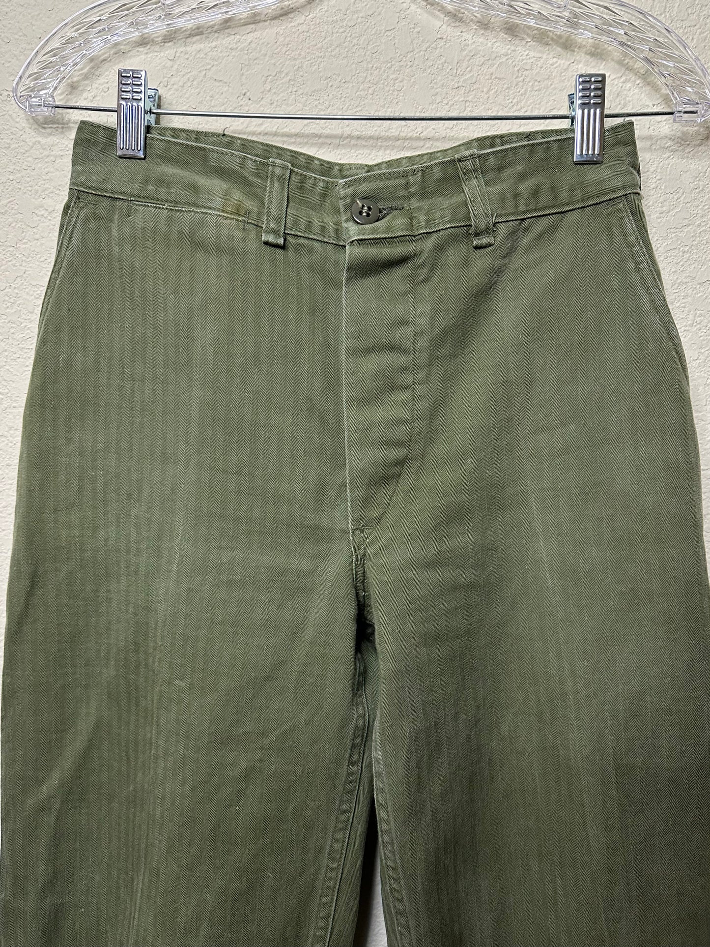 RARE 50’s Military HBT Herringbone Twill Cotton Utility Pants (27x30)