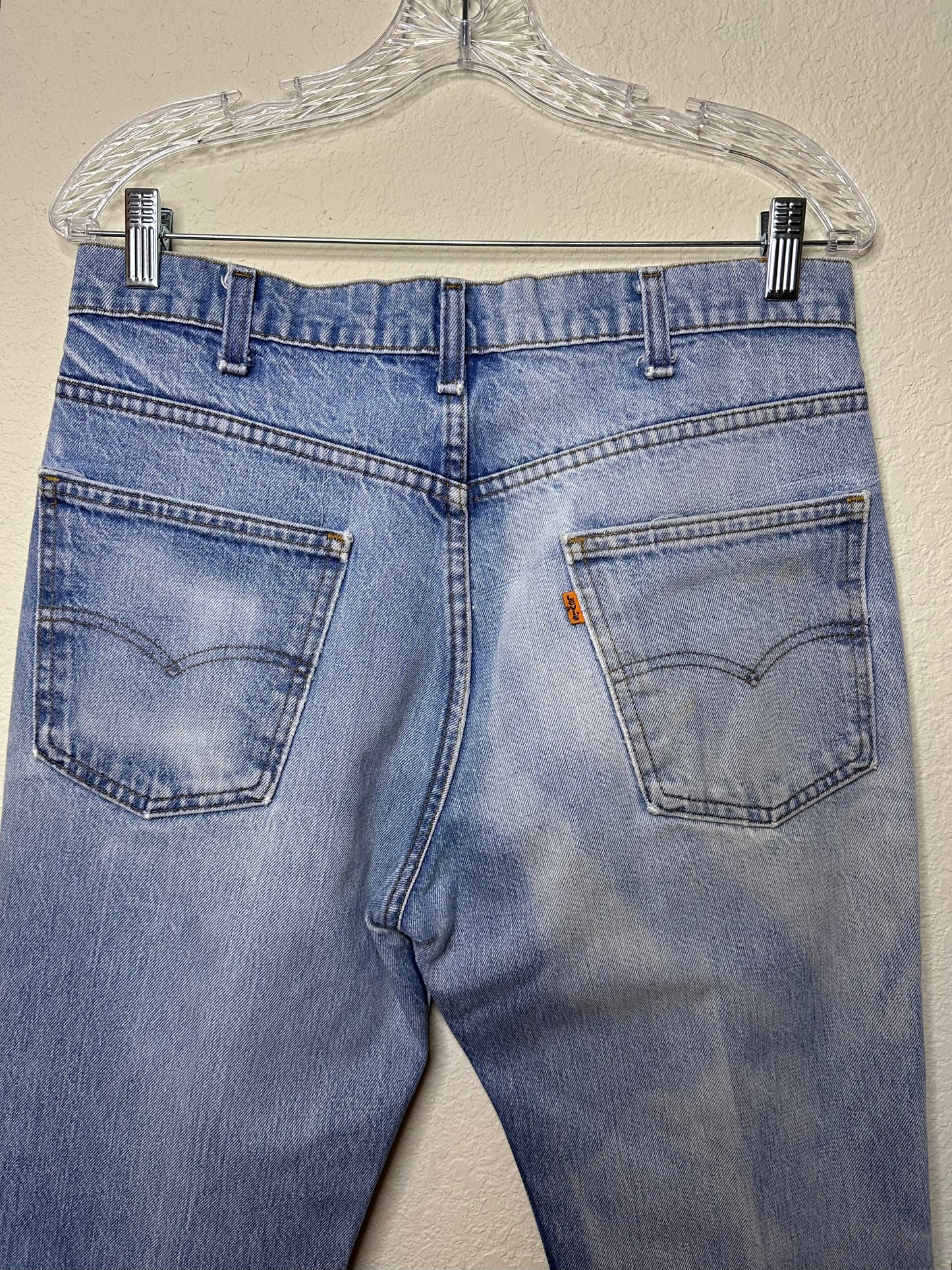 70’s Levi’s 517 Orange Tab Half Fade Distressed Bootcut Jeans (32x30 / Modern 8)