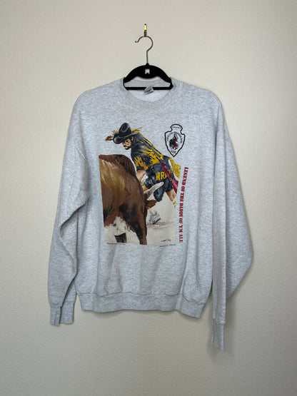 RARE 90’s Cheyenne Frontier Days Bull Fighter Rodeo Crewneck Sweatshirt (Unisex L/XL)