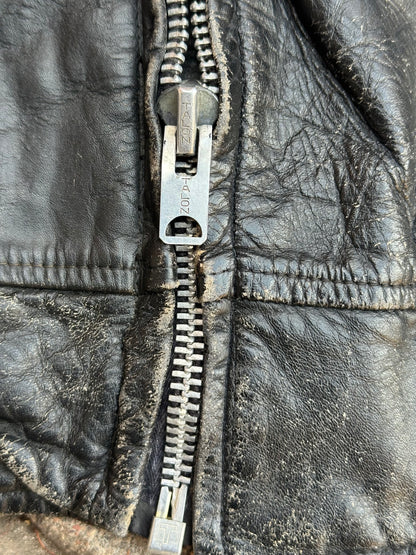 50’s Genuine Steerhide Leather Biker Jacket (Unisex 40/M)
