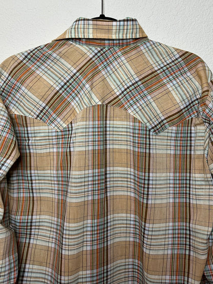 70’s Levi’s Plaid Western Pearl Snap Shirt (Unisex L)