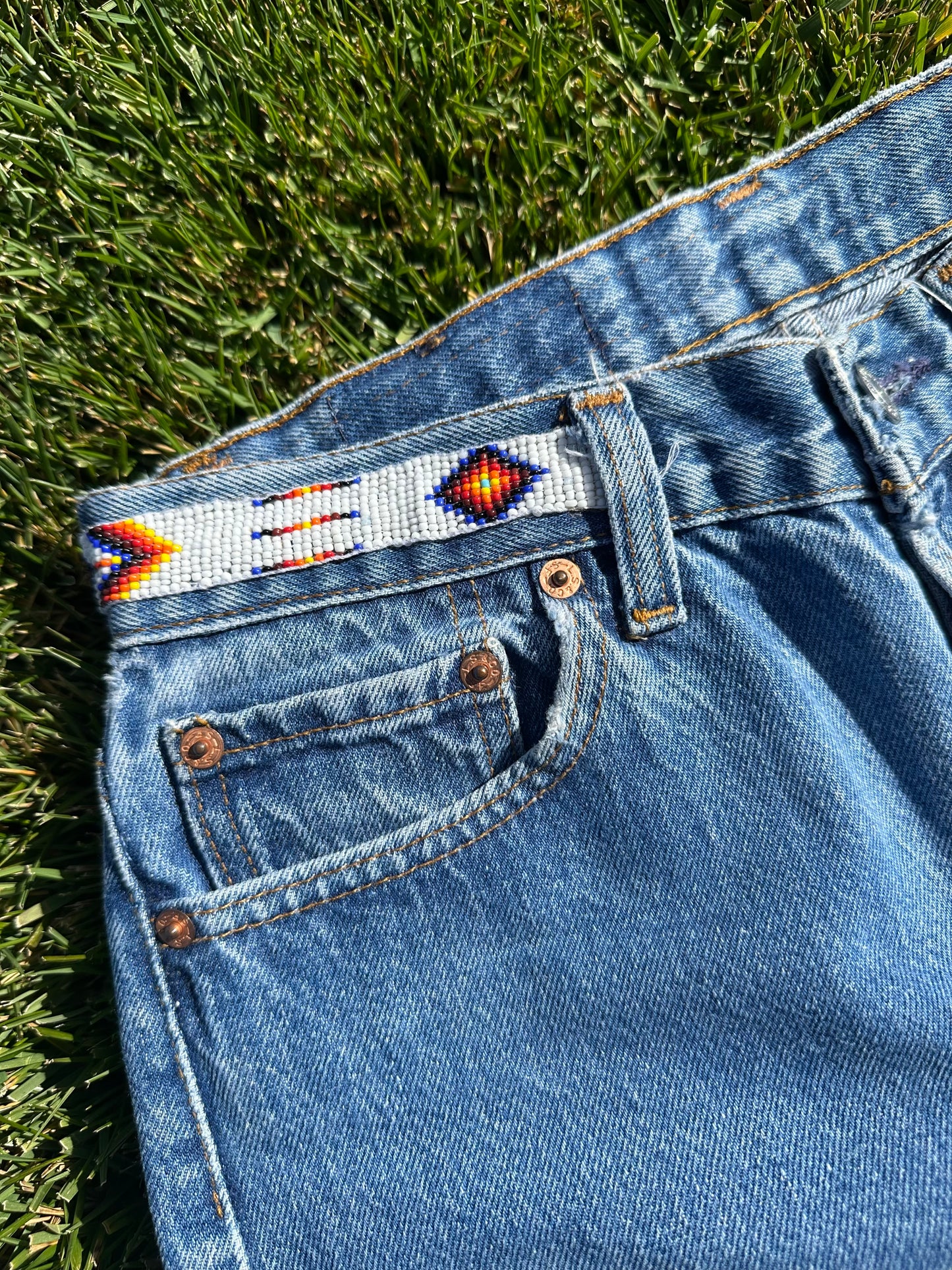 Custom Beaded 90’s Levi’s 501 Jeans (Modern 2/4)