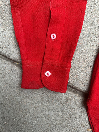 50’s Pendleton Wool Solid Red Western Shirt (Unisex L)