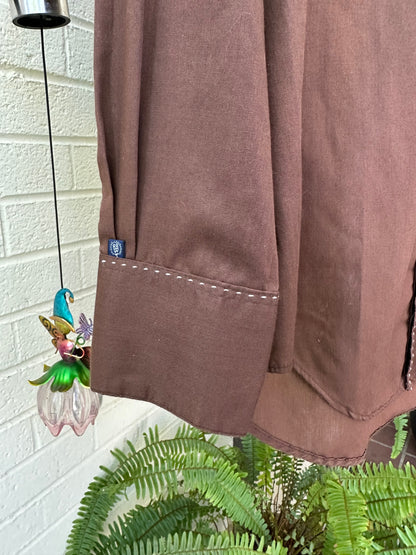 70’s Rockmount Ranchwear Shorthorn Saddle Stitch Pearl Snap Shirt (Unisex M)