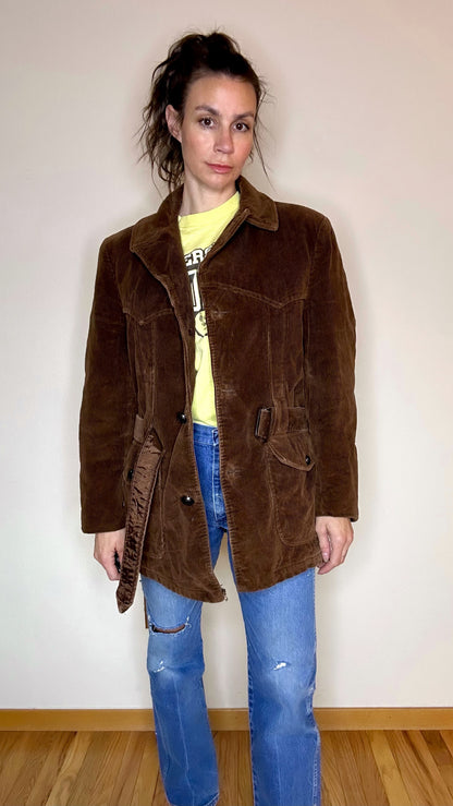 60’s Western Yoked Corduroy Norfolk Hunting Jacket (Unisex M/L)