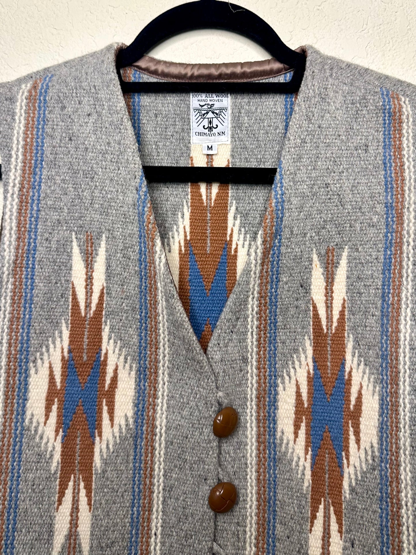 1980’s Ortega’s Chimayo Hand Woven Wool Blanket Vest (Women’s M)