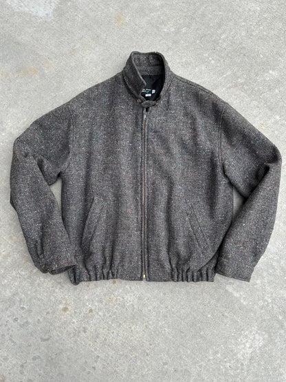 Vintage (50’s Style) Wool Tweed Zip-Up Rickey Jacket (Unisex L)