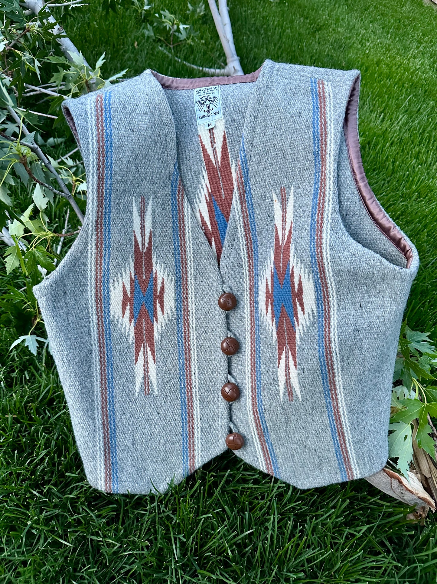 1980’s Ortega’s Chimayo Hand Woven Wool Blanket Vest (Women’s M)
