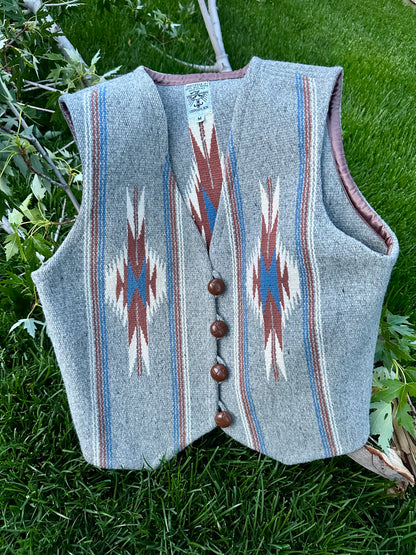 1980’s Ortega’s Chimayo Hand Woven Wool Blanket Vest (Women’s M)