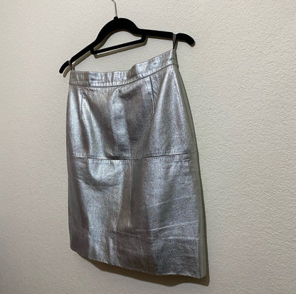 70’s Michele Domercq Paris Metallic Leather Mini Skirt (S)