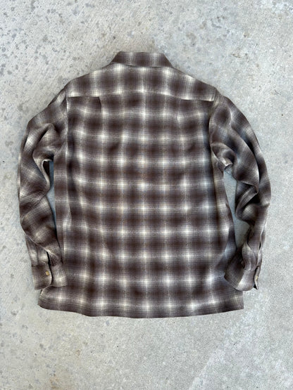 50’s Pendleton Shadow Plaid Loop Collar Wool Board Shirt (Men’s L)
