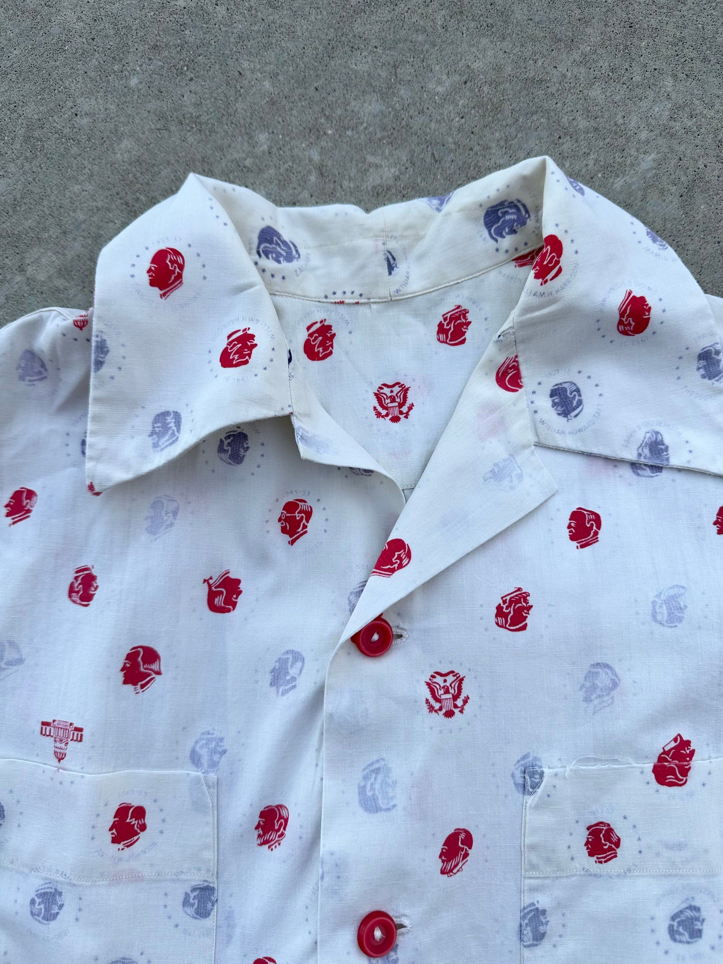 50’s US Presidents Printed Cotton Novelty Shirt (Unisex M)
