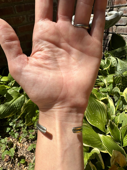 70’s Navajo Turquoise Nugget Silver Slave Bracelet