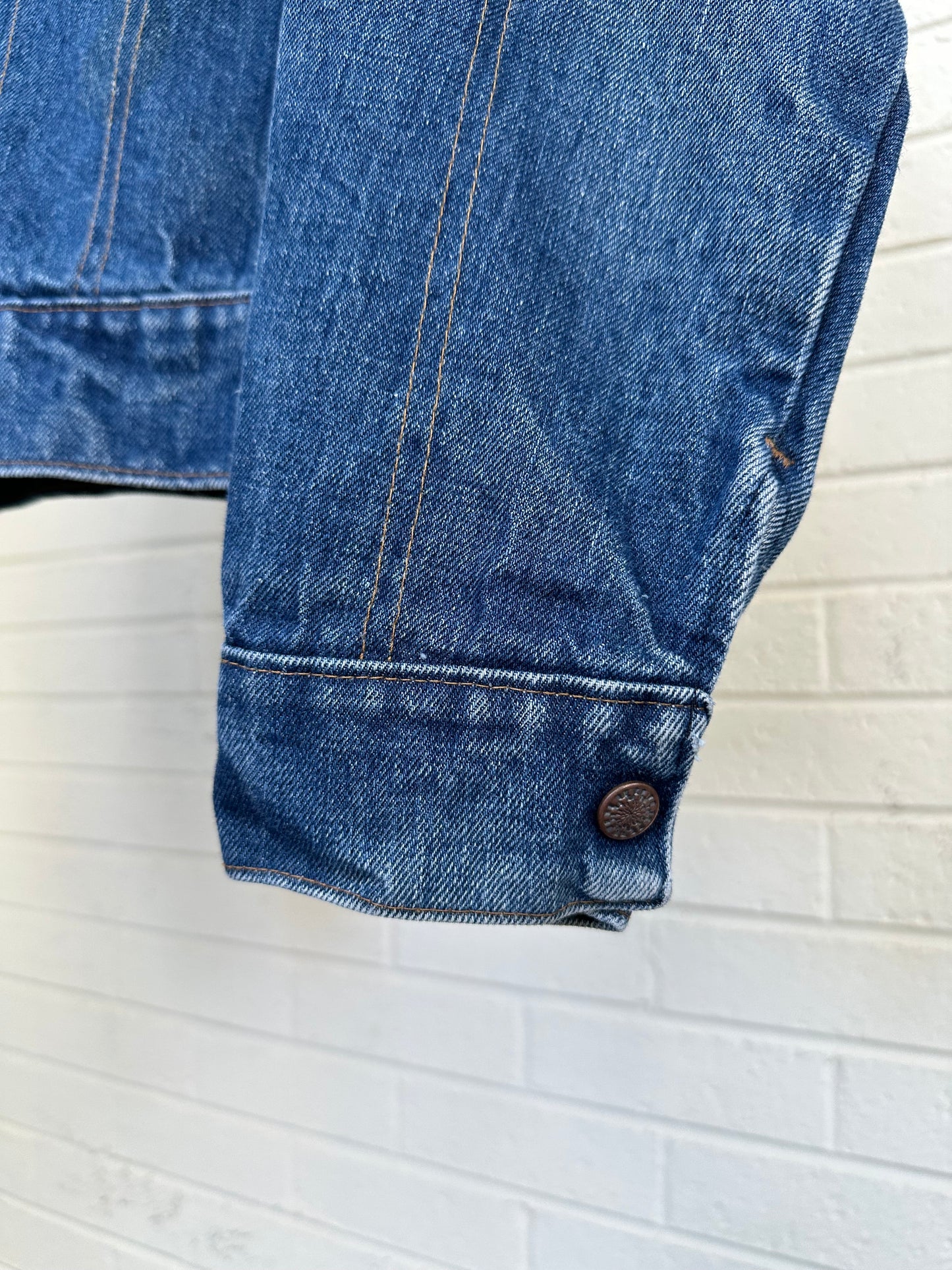 70’s Selvedge Denim Jacket w/ Hand Embroidered Patchwork