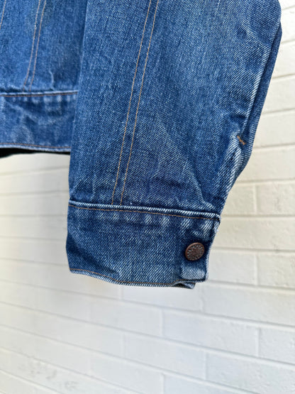 70’s Selvedge Denim Jacket w/ Hand Embroidered Patchwork