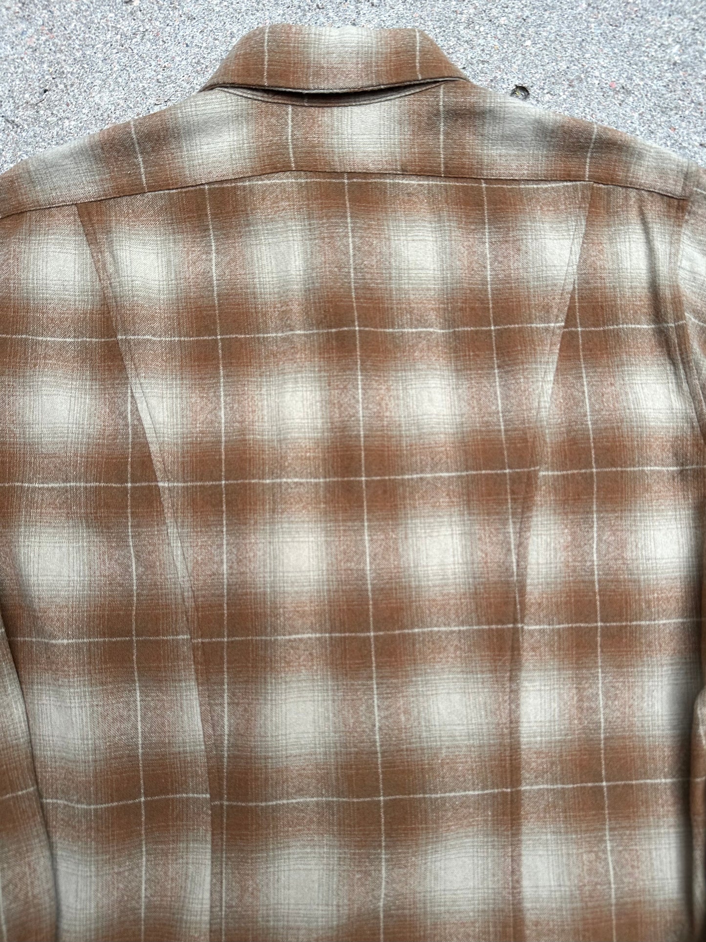 60’s Pendleton Wool Shadow Plaid Western Shirt (Unisex L)