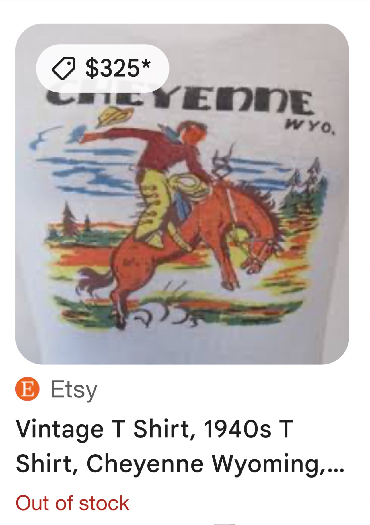 40’s Cheyenne, Wyo. Rodeo Graphic Tee - Custom Made (Unisex Sizes)