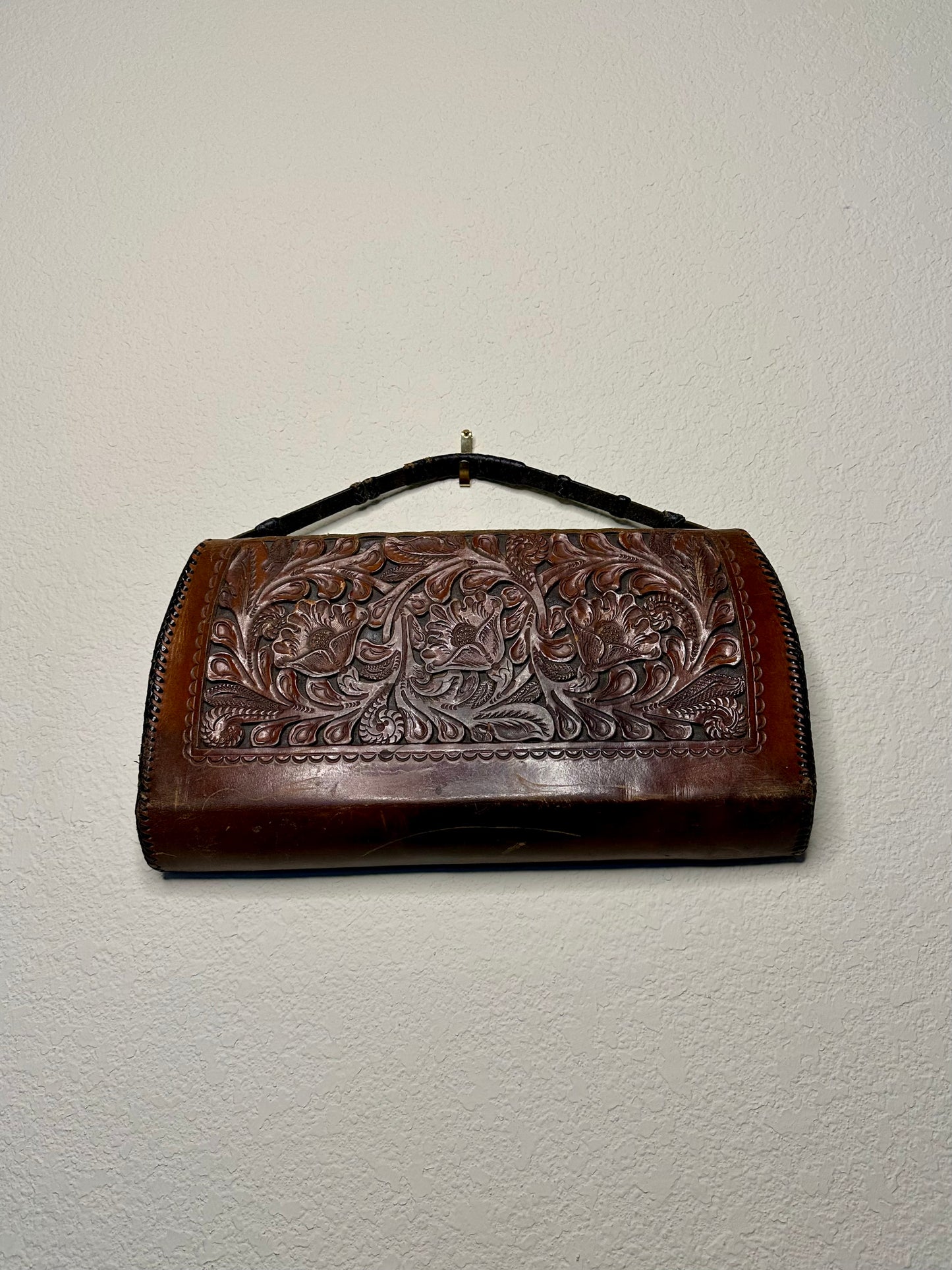 40’s Hand-Tooled Leather Western Bag