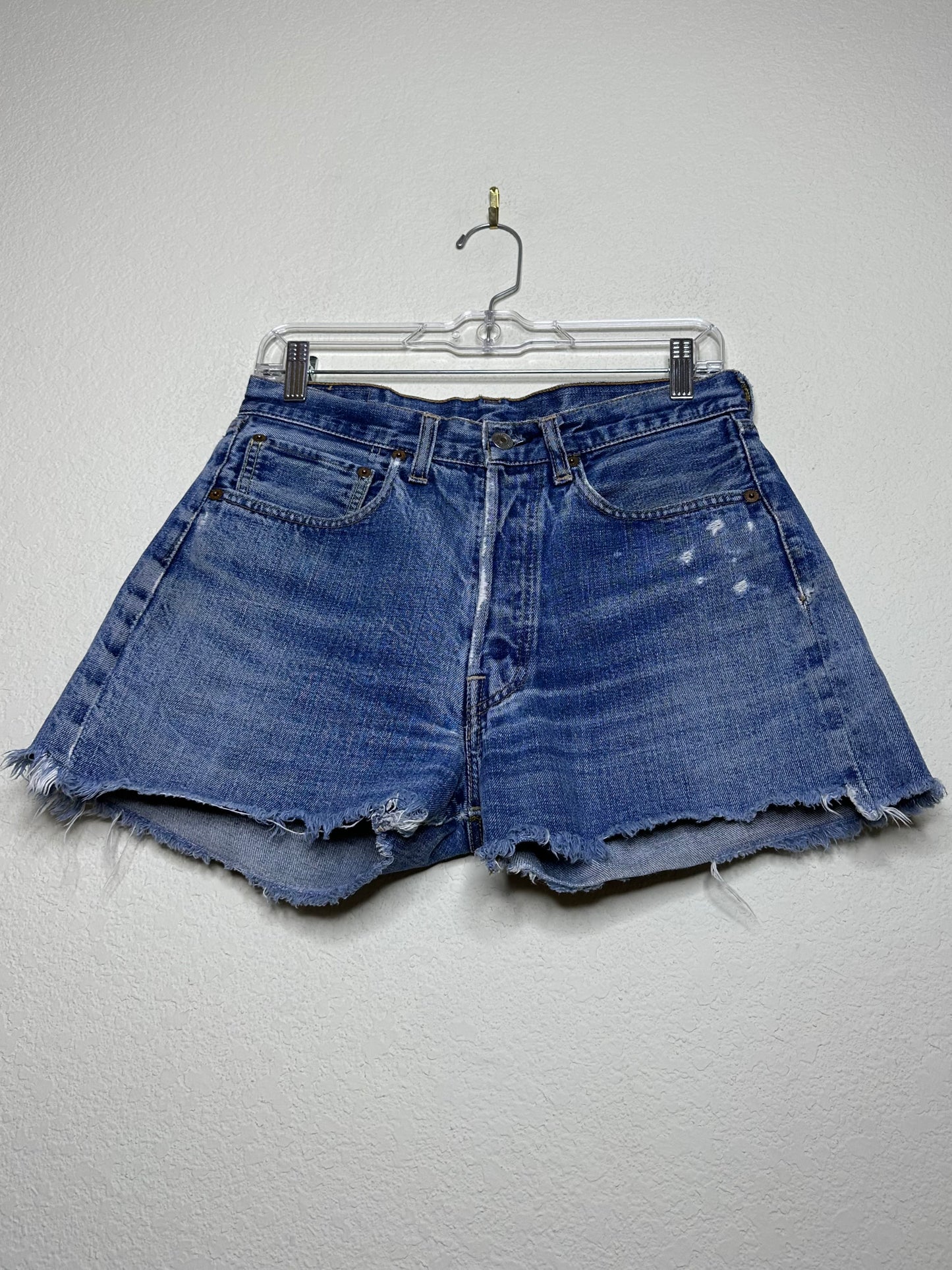 60’s LEVI’S BIG E Redline Selvedge Patchwork Denim Cutoff Shorts (Unisex 28/Modern 6)