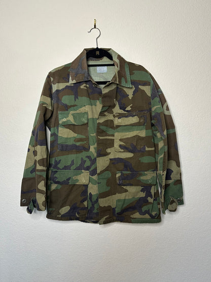 80’s Military Woodland Camo Field Jacket (M)