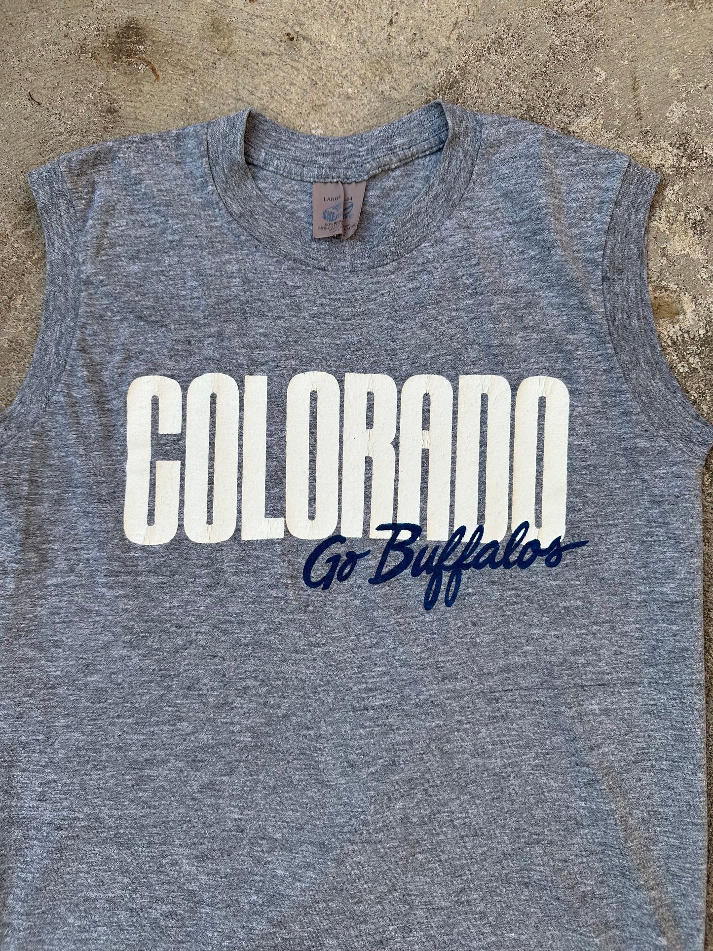 1981 CU Buffs Single Stitch Muscle Tee (Unisex S)