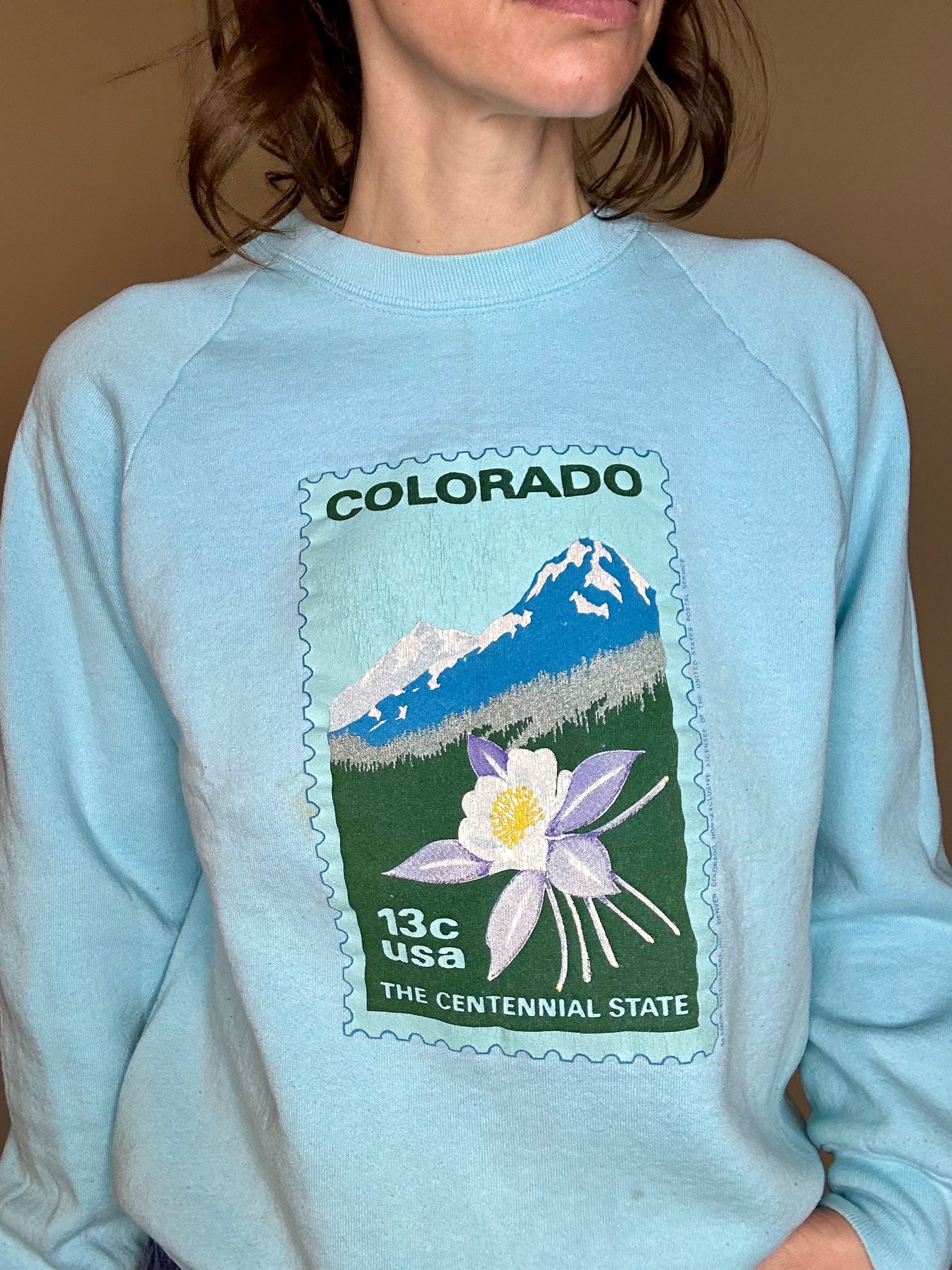 80’s Colorado Stamp Raglan USA Sweatshirt (Unisex L)