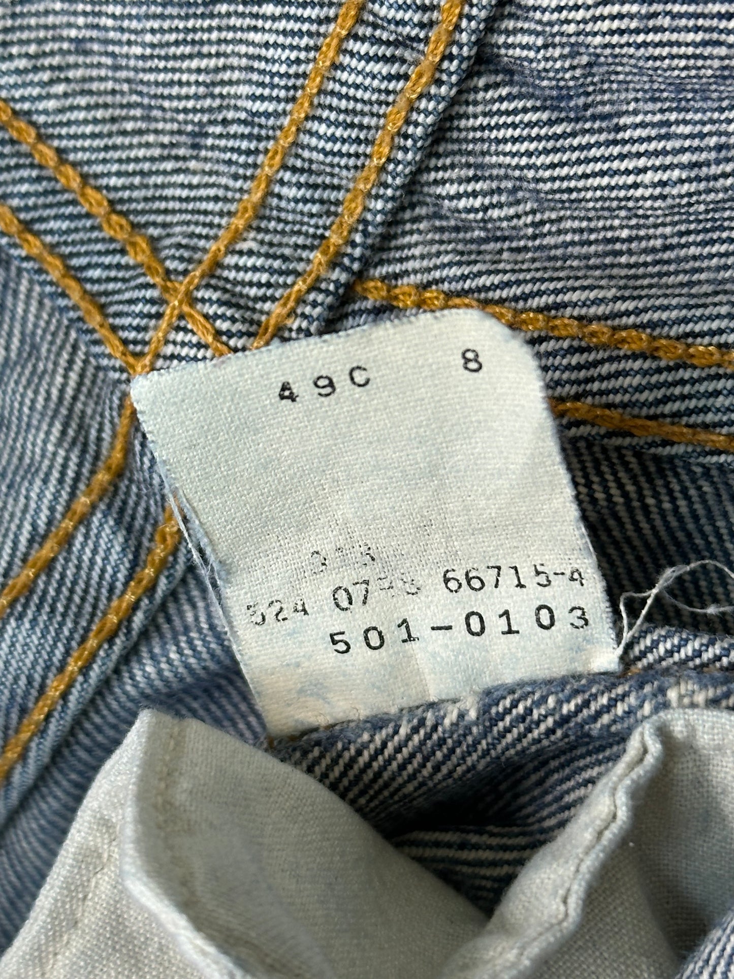 60’s Model - 90’s Vintage LEVI’S Big E 501 Redline Selvedge Jeans USA (33x31.5)