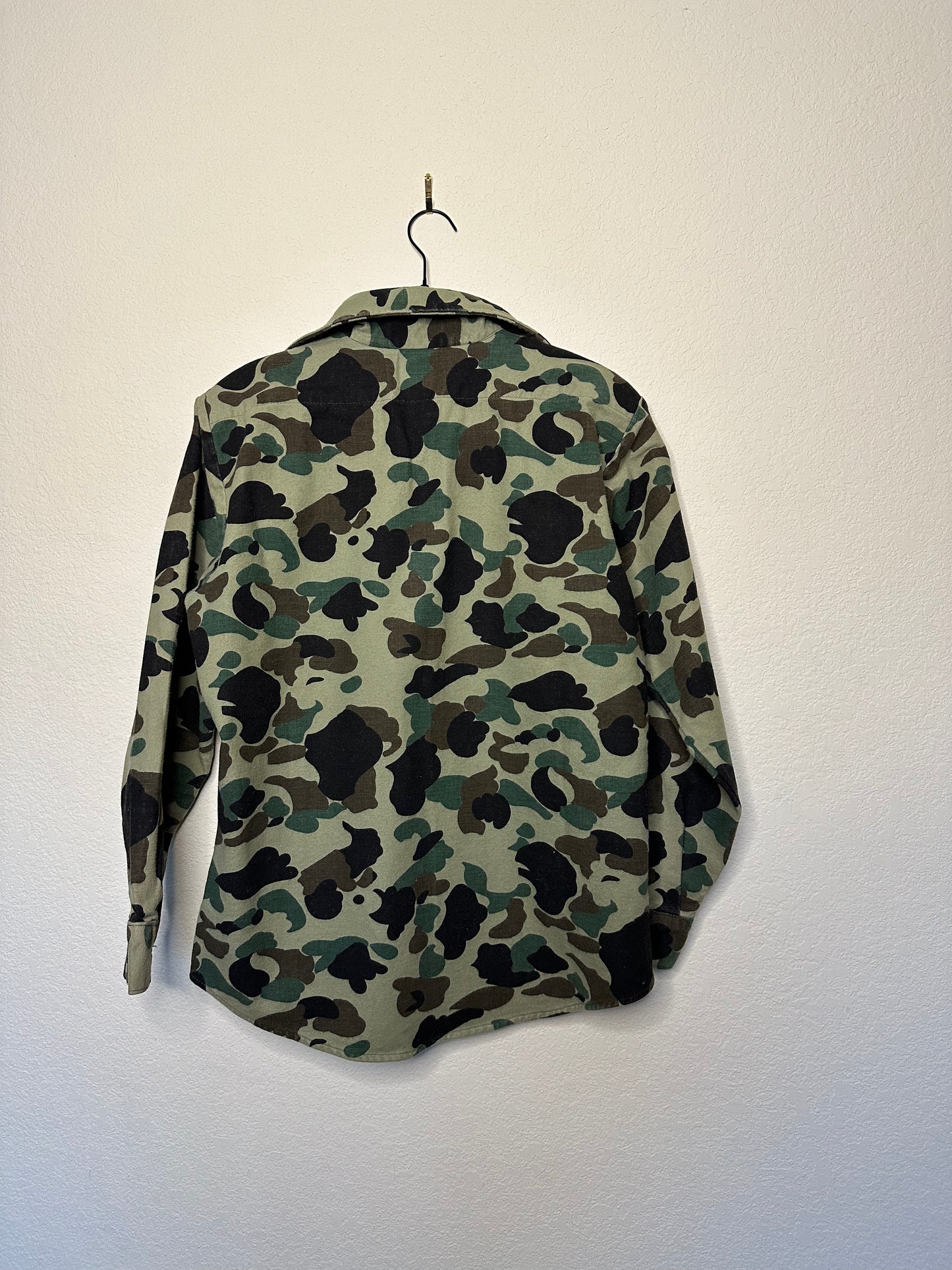 80’s Soft Cotton Duck Camo Flannel Hunting Shirt - Union Made USA (Unisex M)