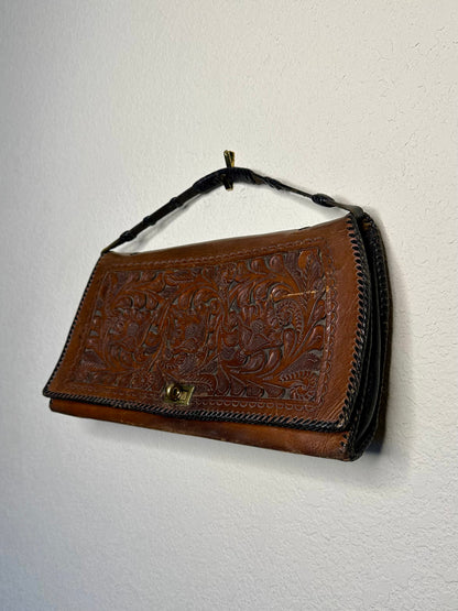 40’s Hand-Tooled Leather Western Bag