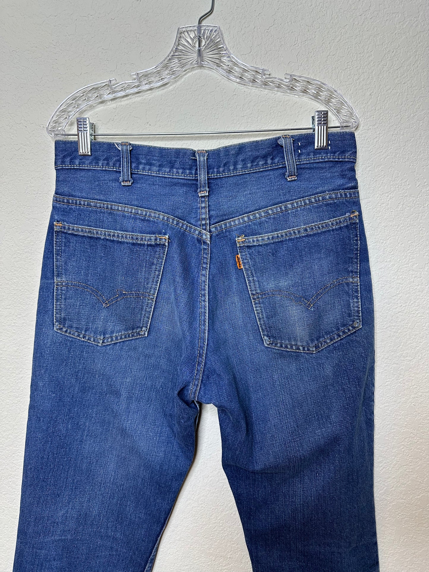 60’s/70’s Levi’s 646 Orange Tab Bell Flare #8 Button USA Jeans (Unisex 32x32 / Modern 8/10)